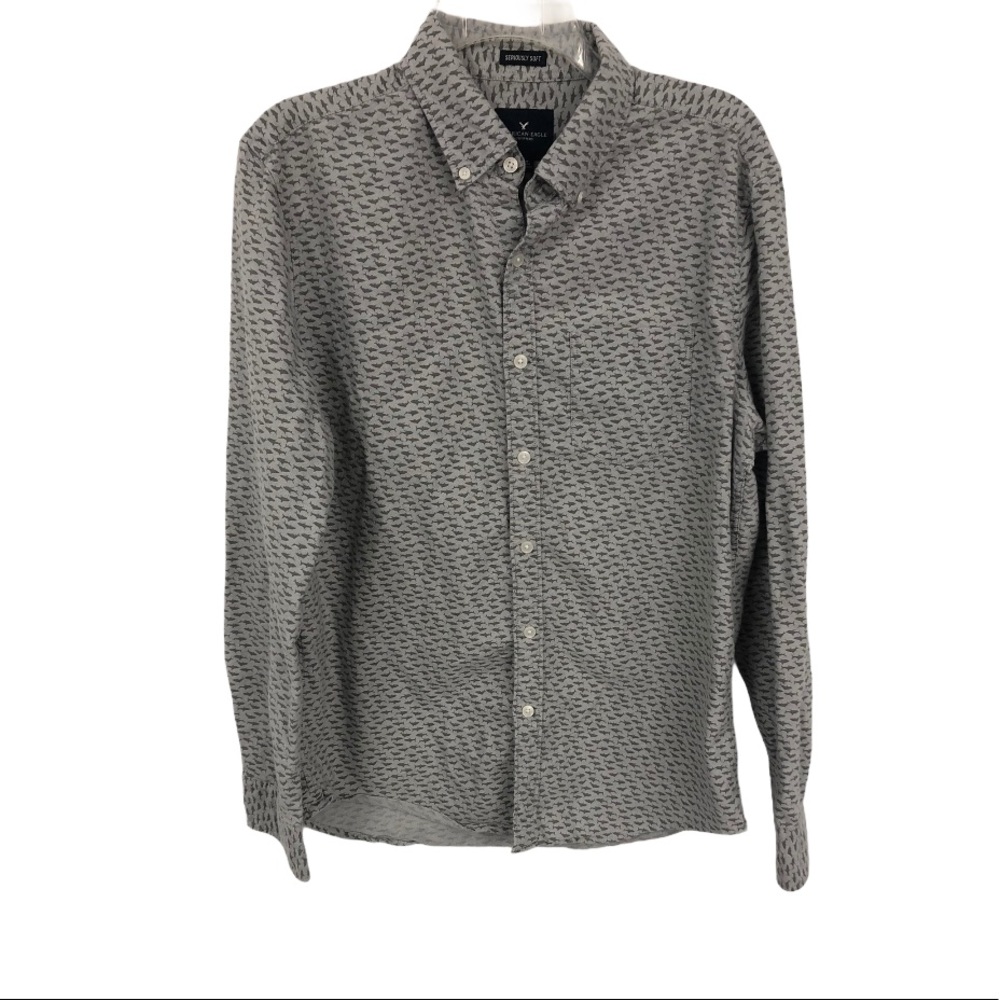 AMERICAN EAGLE FISH SHIRT MENS M